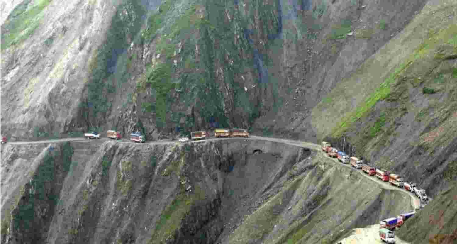 A part of the Jammu-Srinagar National Highway. A part of the Jammu-Srinagar National Highway.