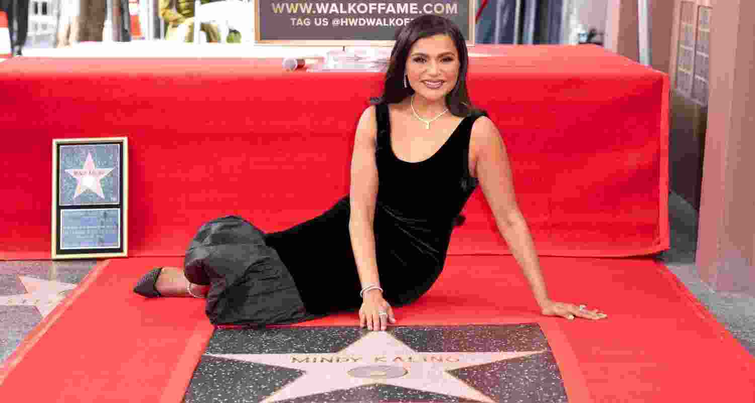 Mindy Kaling became the first South Asian woman to receive a star on Hollywood Walk of Fame. Image: X Mindy Kaling became the first South Asian woman to receive a star on Hollywood Walk of Fame. Image: X