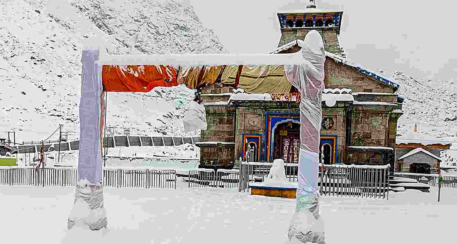In Uttarakhand, Badrinath, Hemkund Sahib, Valley of Flowers, Nanda Devi national park, Kedarnath, Gangotri and Yamunotri shrines and Chakrata in Dehradun district are all carpeted with snow In Uttarakhand, Badrinath, Hemkund Sahib, Valley of Flowers, Nanda Devi national park, Kedarnath, Gangotri and Yamunotri shrines and Chakrata in Dehradun district are all carpeted with snow