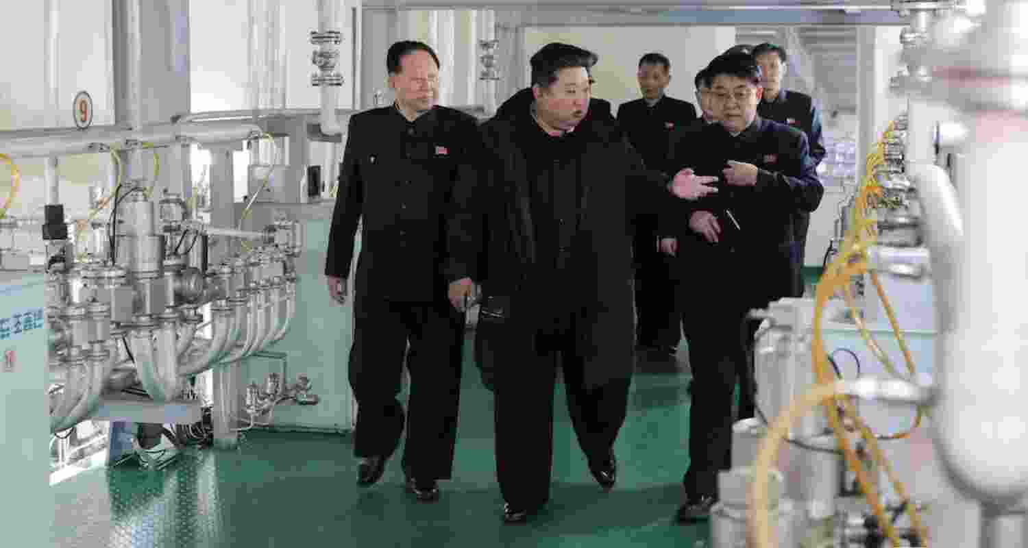 North Korean leader Kim Jong Un visits the country's nuclear material production base and nuclear weapons institute, at an undisclosed location in North Korea, in this photo released by North Korea's official Korean Central News Agency on January 29, 2025.  North Korean leader Kim Jong Un visits the country's nuclear material production base and nuclear weapons institute, at an undisclosed location in North Korea, in this photo released by North Korea's official Korean Central News Agency on January 29, 2025.