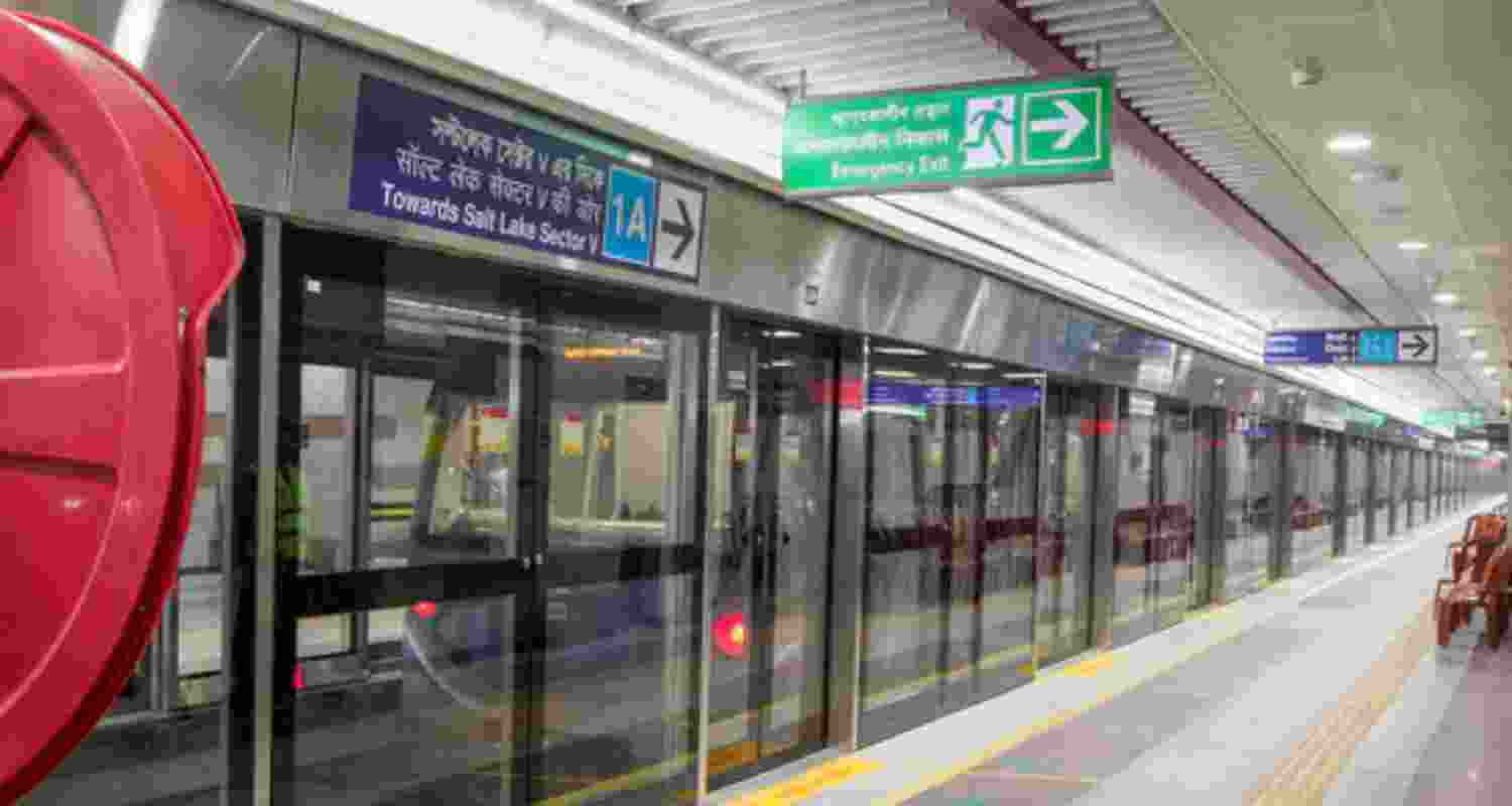 A newly constructed metro station in Kolkata. A newly constructed metro station in Kolkata.