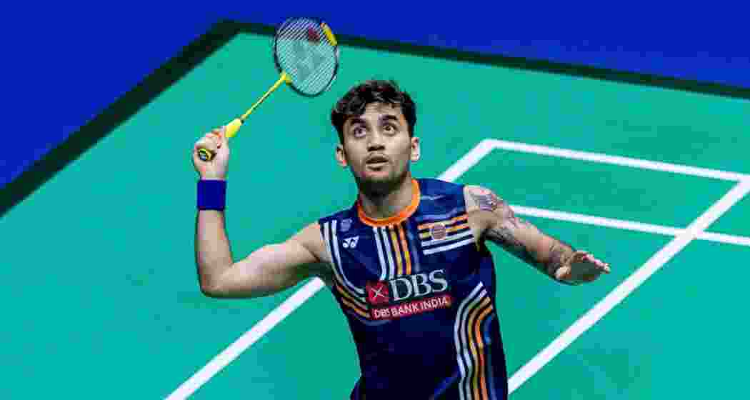 Indian shuttler Lakshya Sen in action during a match. Indian shuttler Lakshya Sen in action during a match.