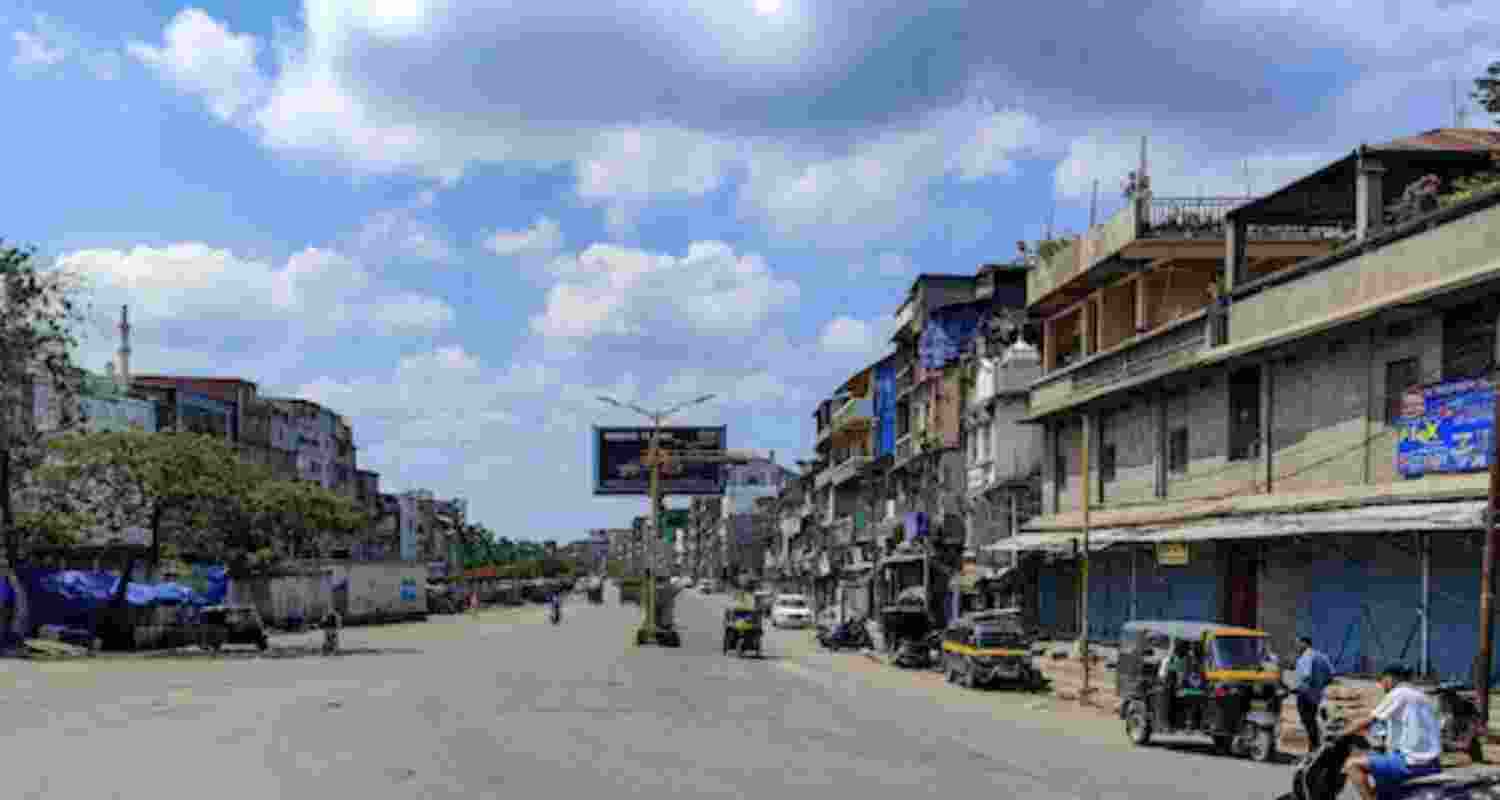 An empty street in Imphal East of Manipur.  An empty street in Imphal East of Manipur.