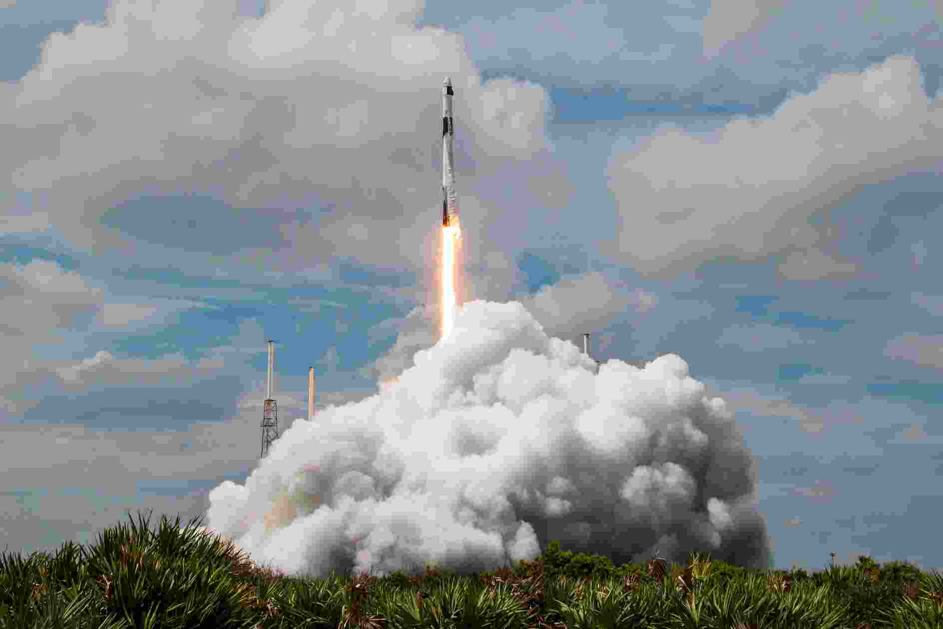 Soon after the Crew-9 mission launch the Falcon 9 detached while the Dragon spacecraft flew on with NASA astronaut Nick Hague and Roscosmos cosmonaut Aleksandr Gorbunov for its rendezvous with  the ISS. Soon after the Crew-9 mission launch the Falcon 9 detached while the Dragon spacecraft flew on with NASA astronaut Nick Hague and Roscosmos cosmonaut Aleksandr Gorbunov for its rendezvous with  the ISS.