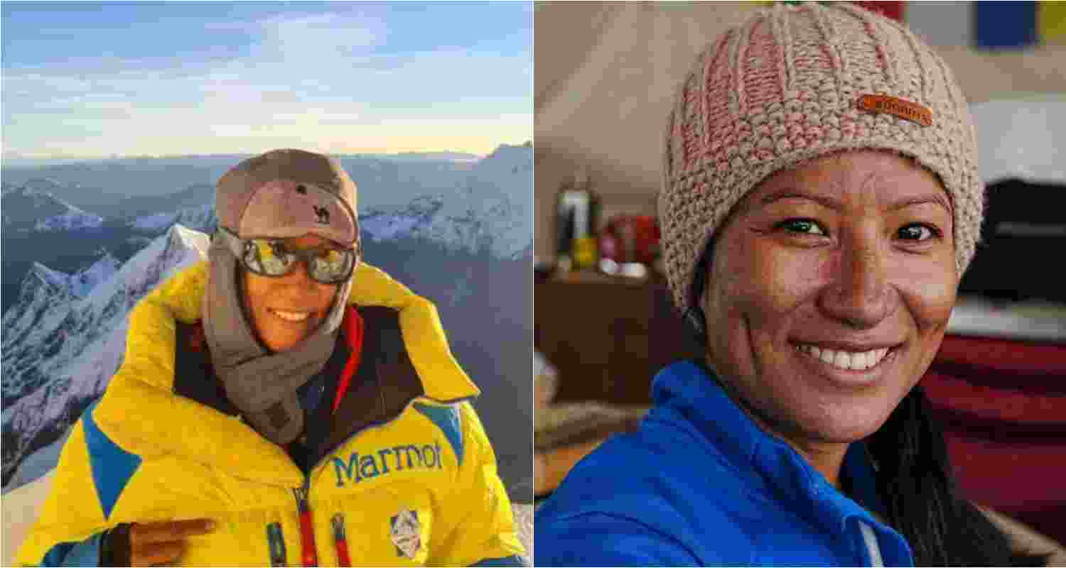Nepalese mountaineer and photojournalist Purnima Shrestha after scaling the Everest (L). Nepalese mountaineer and photojournalist Purnima Shrestha after scaling the Everest (L).