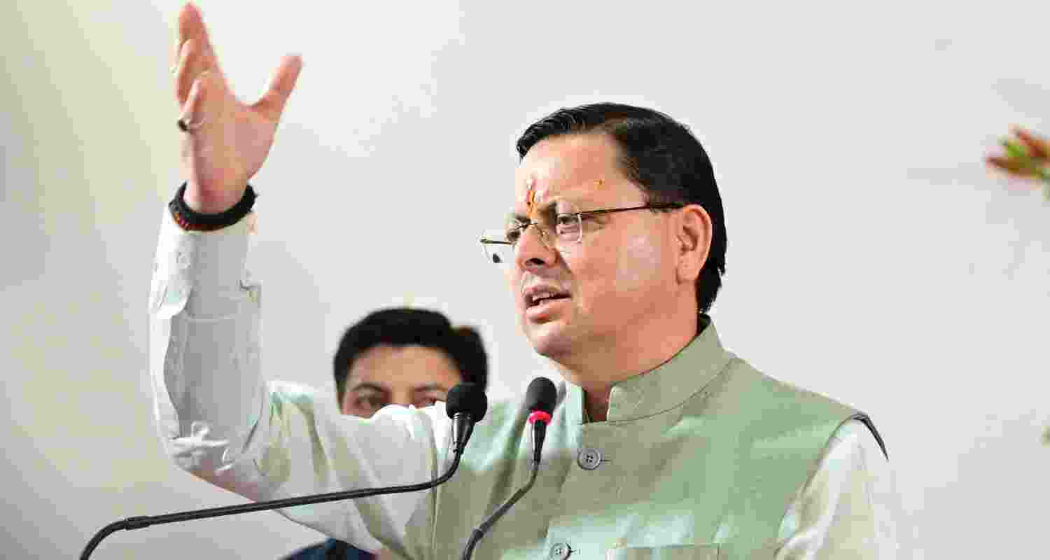 Uttarakhand CM Pushkar Singh Dhami.  Uttarakhand CM Pushkar Singh Dhami.