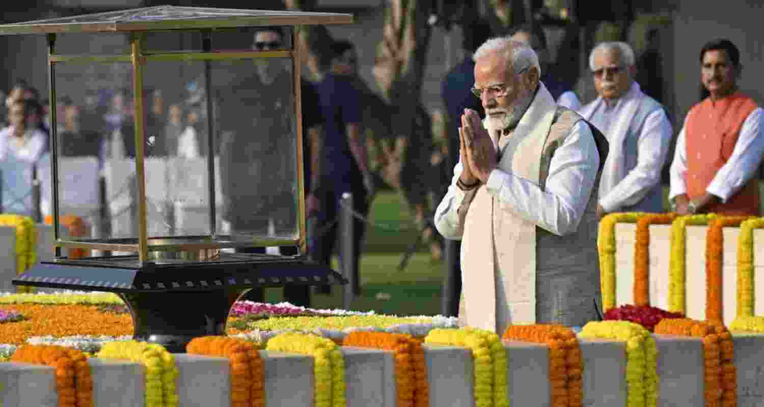 PM Modi pays tribute to Gandhi, Shastri on birth anniversary PM Modi pays tribute to Gandhi, Shastri on birth anniversary