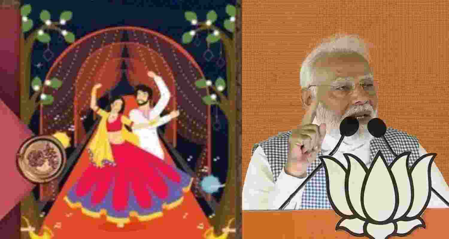Vote for Modi— a request inscribed in card. Vote for Modi— a request inscribed in card.