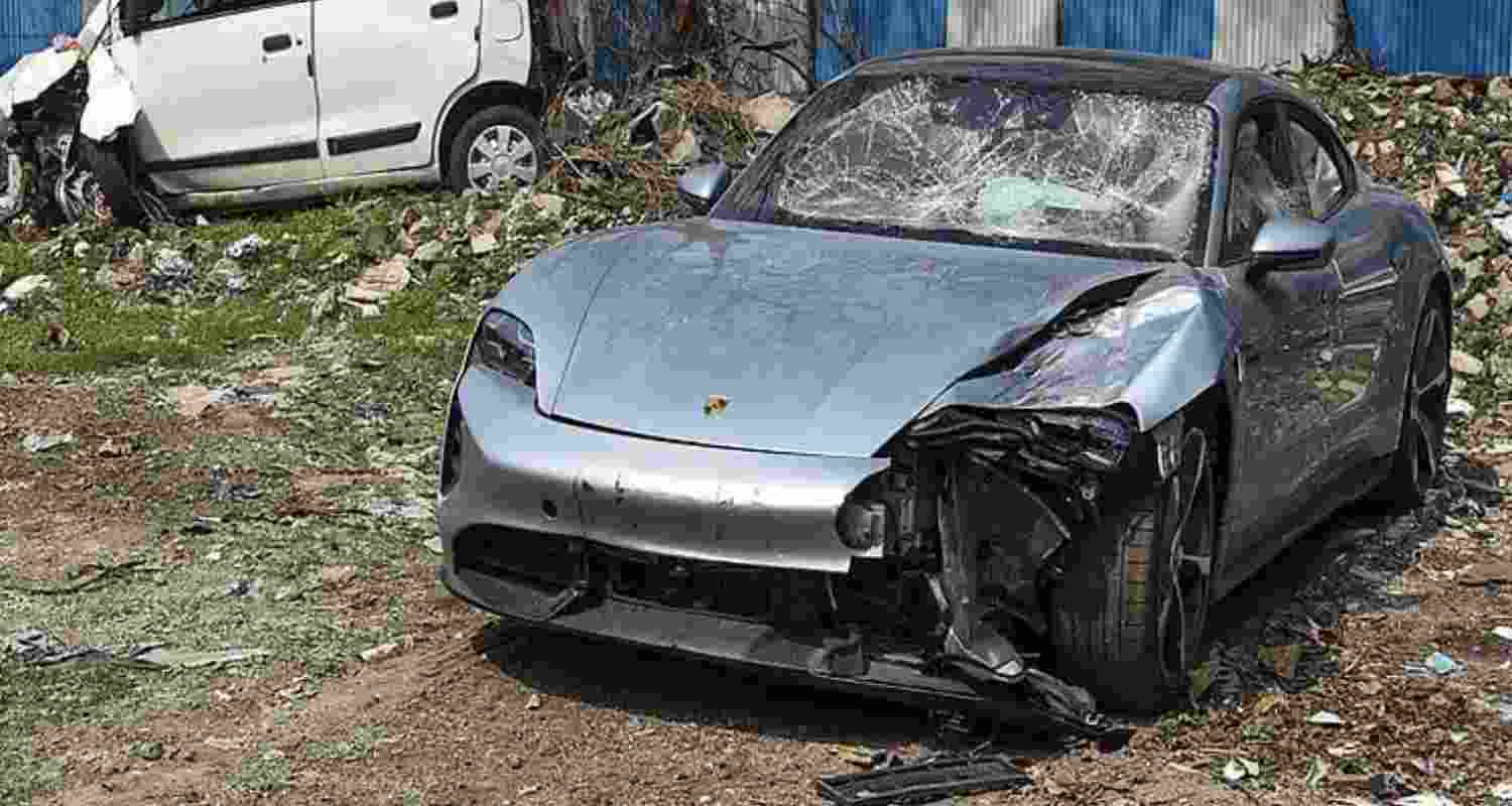 The Porsche car found without number plate, in Pune, on May 21.  The Porsche car found without number plate, in Pune, on May 21.
