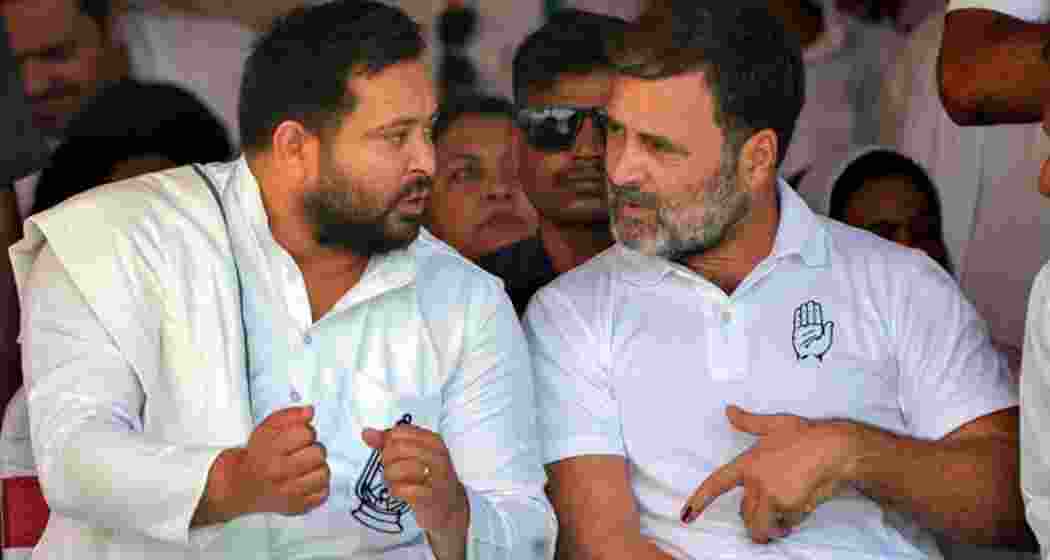 Tejashwi Yadav and Rahul Gandhi during a rally in Bihar. (File photo) Tejashwi Yadav and Rahul Gandhi during a rally in Bihar. (File photo)