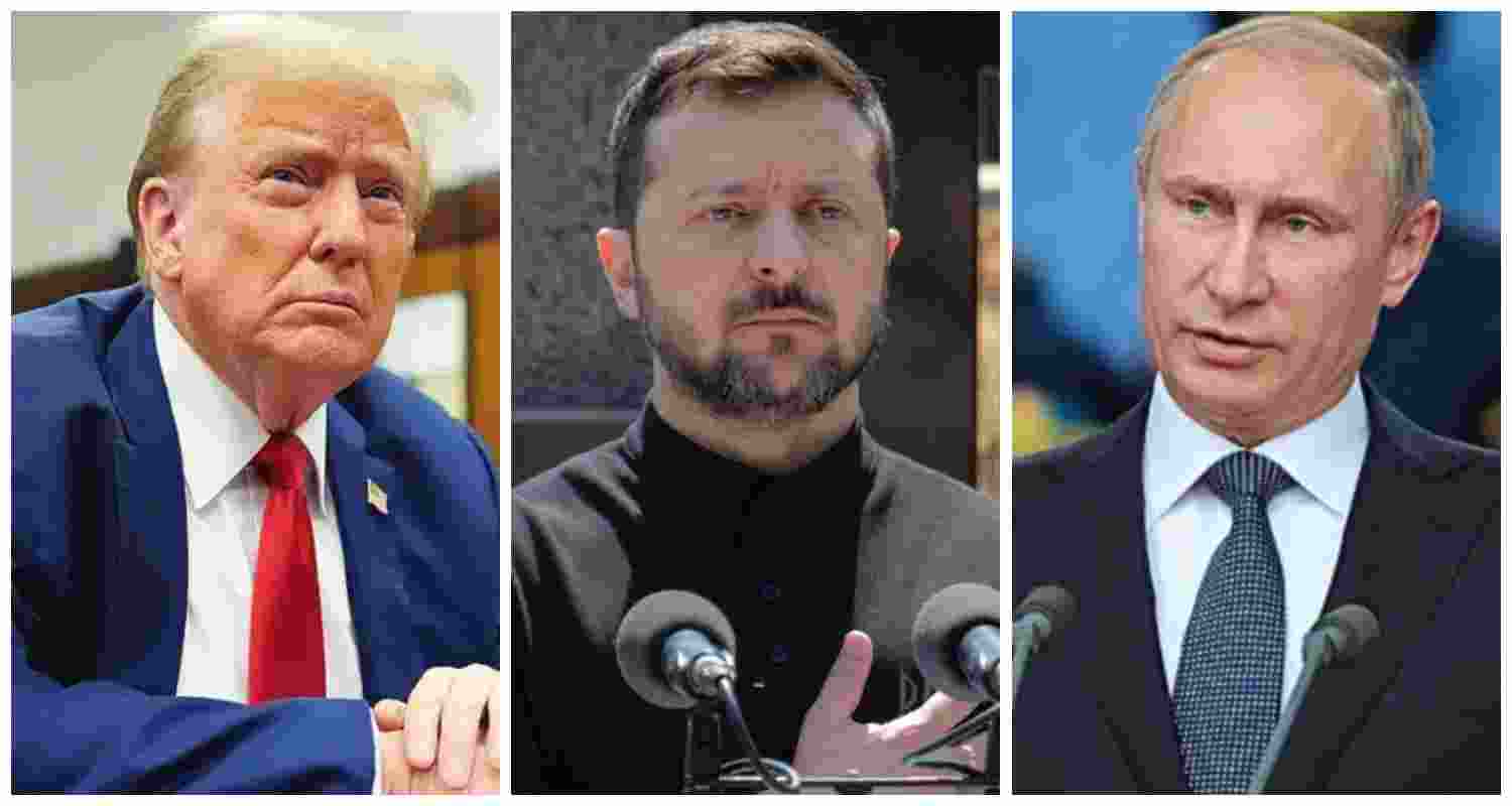 (From left to right) US President Donald Trump, Ukrainian President Volodymyr Zelenskyy, and Russian President Vladimir Putin. File photos. (From left to right) US President Donald Trump, Ukrainian President Volodymyr Zelenskyy, and Russian President Vladimir Putin. File photos.