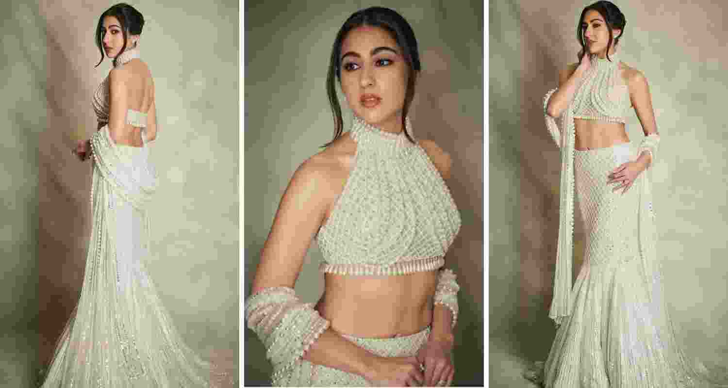 Sara Ali Khan in one of the outfits she wore during the Ambanis' celebration. Sara Ali Khan in one of the outfits she wore during the Ambanis' celebration.