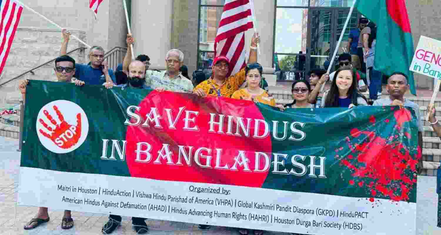 Hundreds rally in Houston for Hindu rights in Bangladesh Hundreds rally in Houston for Hindu rights in Bangladesh