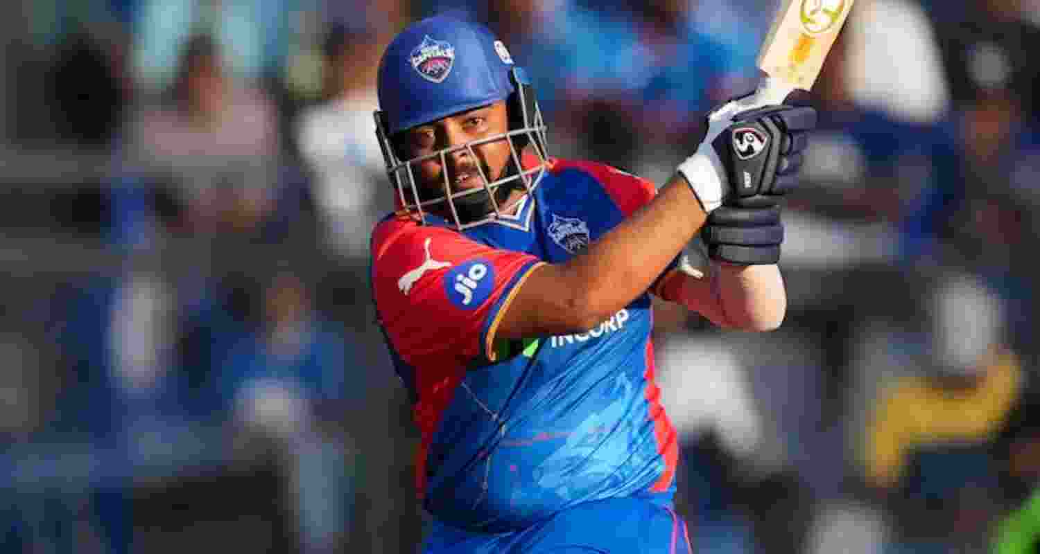 Prithvi Shaw plays a shot during the Indian Premier League. Prithvi Shaw plays a shot during the Indian Premier League.