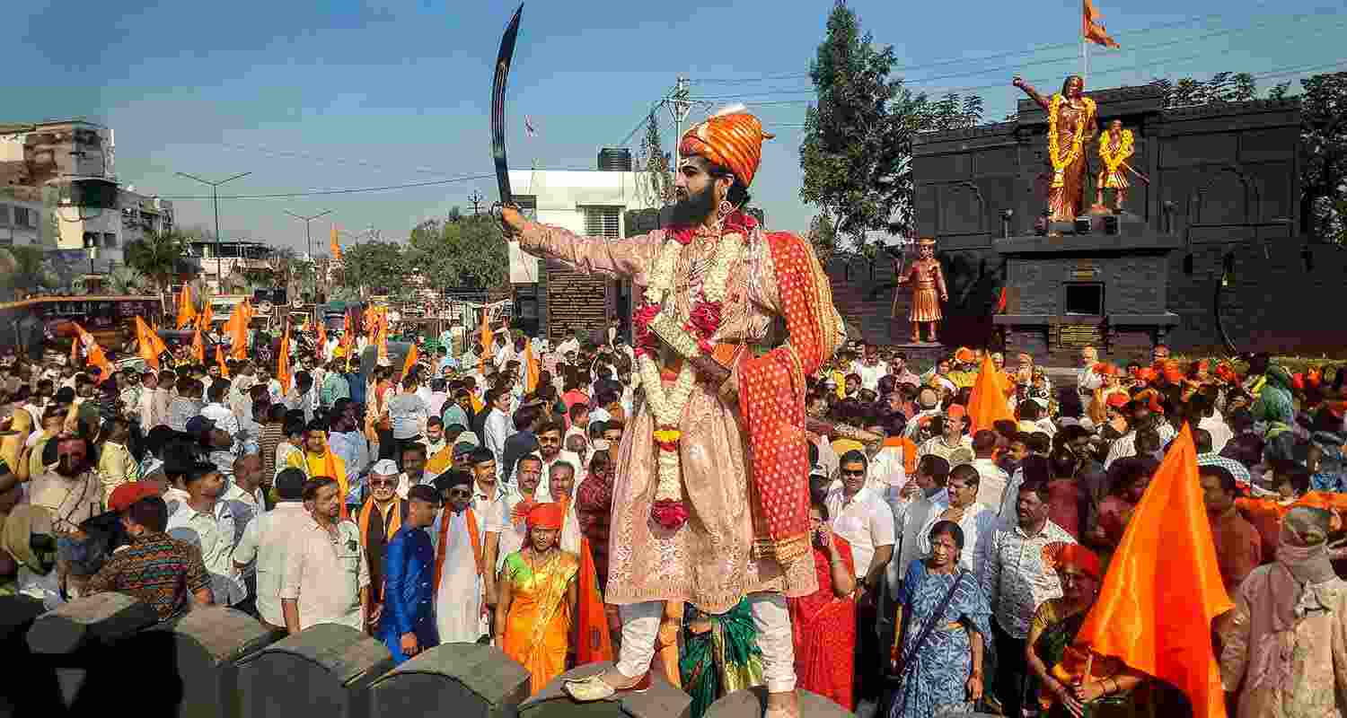 A man dressed as Chhatrapati Maharaj takes part in an event to celebrate Shivaji Jayanti, in Indore. A man dressed as Chhatrapati Maharaj takes part in an event to celebrate Shivaji Jayanti, in Indore.