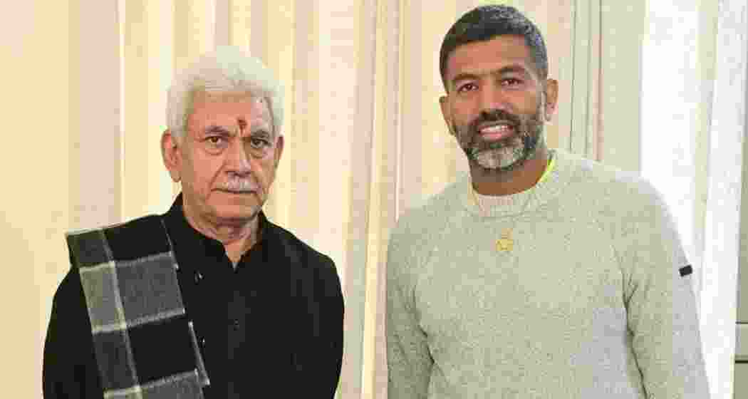 Tennis star Rohan Bopanna and Lieutenant Governor Manoj Sinha during a meeting in Bengaluru, where Bopanna shared his plans for an initiative to empower young talent from Jammu and Kashmir. Tennis star Rohan Bopanna and Lieutenant Governor Manoj Sinha during a meeting in Bengaluru, where Bopanna shared his plans for an initiative to empower young talent from Jammu and Kashmir.