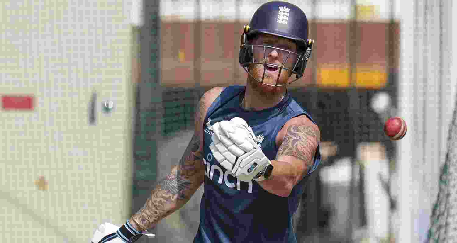 English Batsman Ben stokes practicing ahead of the test match in Rajkot English Batsman Ben stokes practicing ahead of the test match in Rajkot