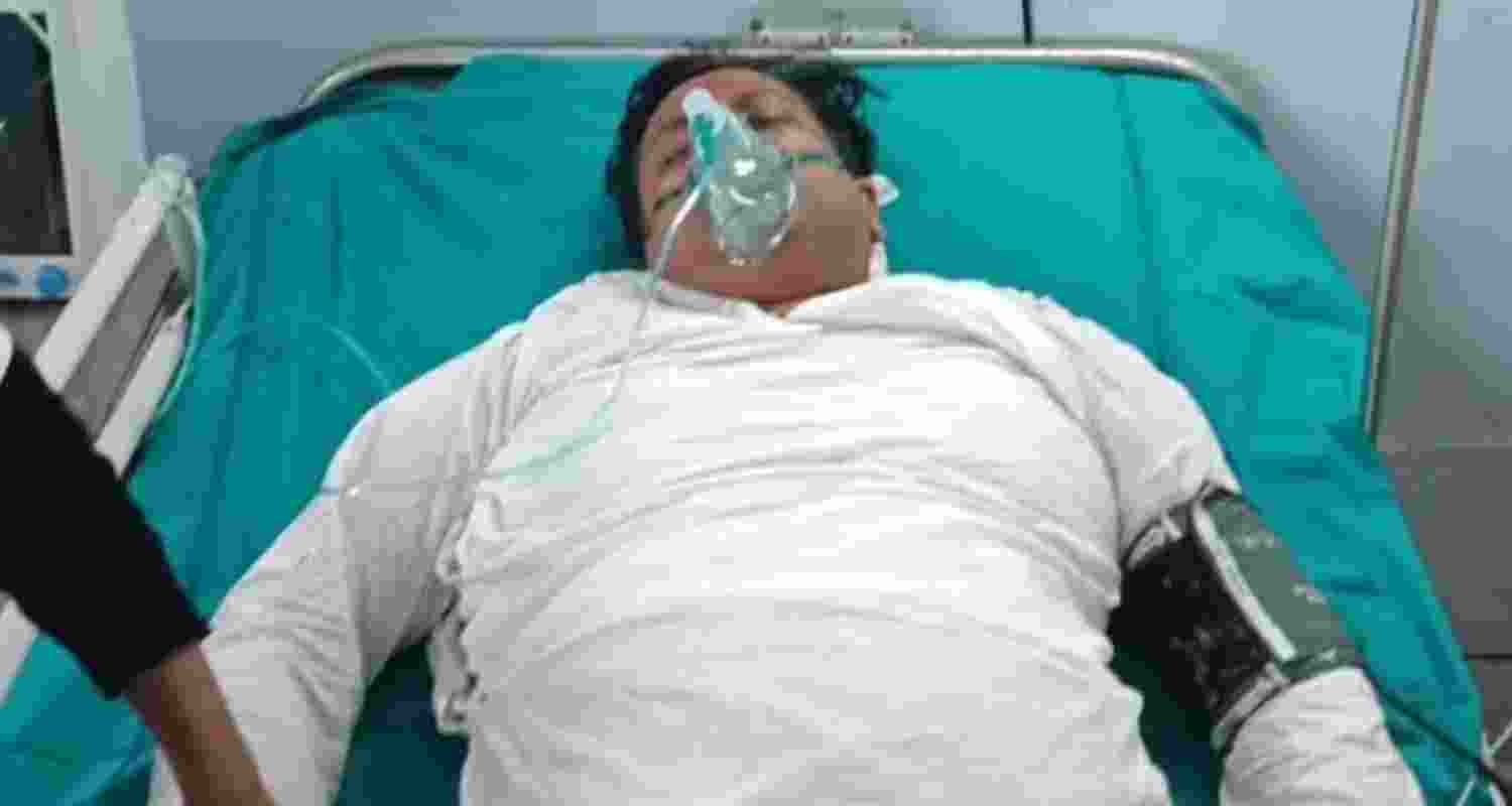 West Bengal BJP President Sukanta Majumdar at the hospital. West Bengal BJP President Sukanta Majumdar at the hospital.