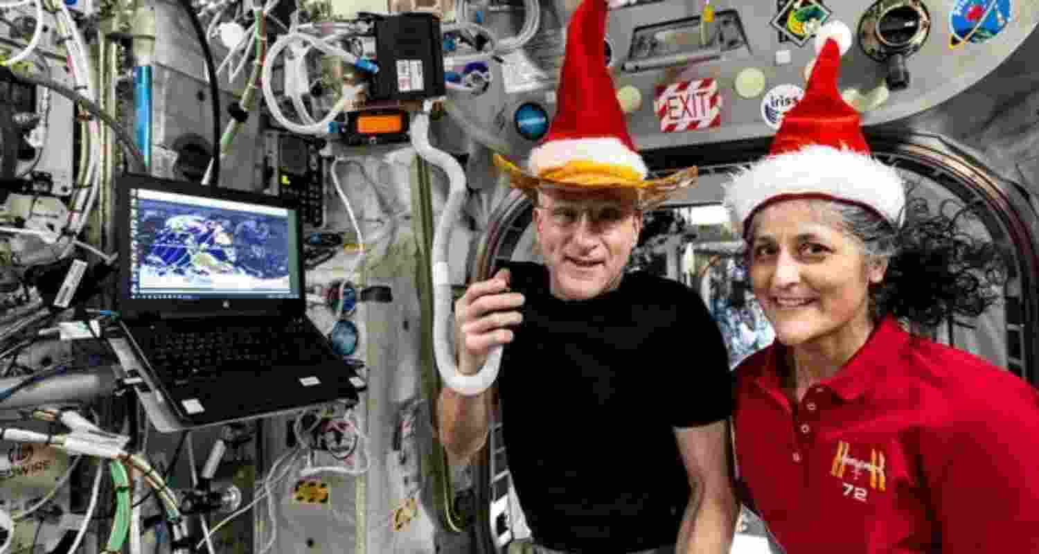 Butch Wilmore and Sunita Williams at the International Space Station on Christmas Eve. Butch Wilmore and Sunita Williams at the International Space Station on Christmas Eve.