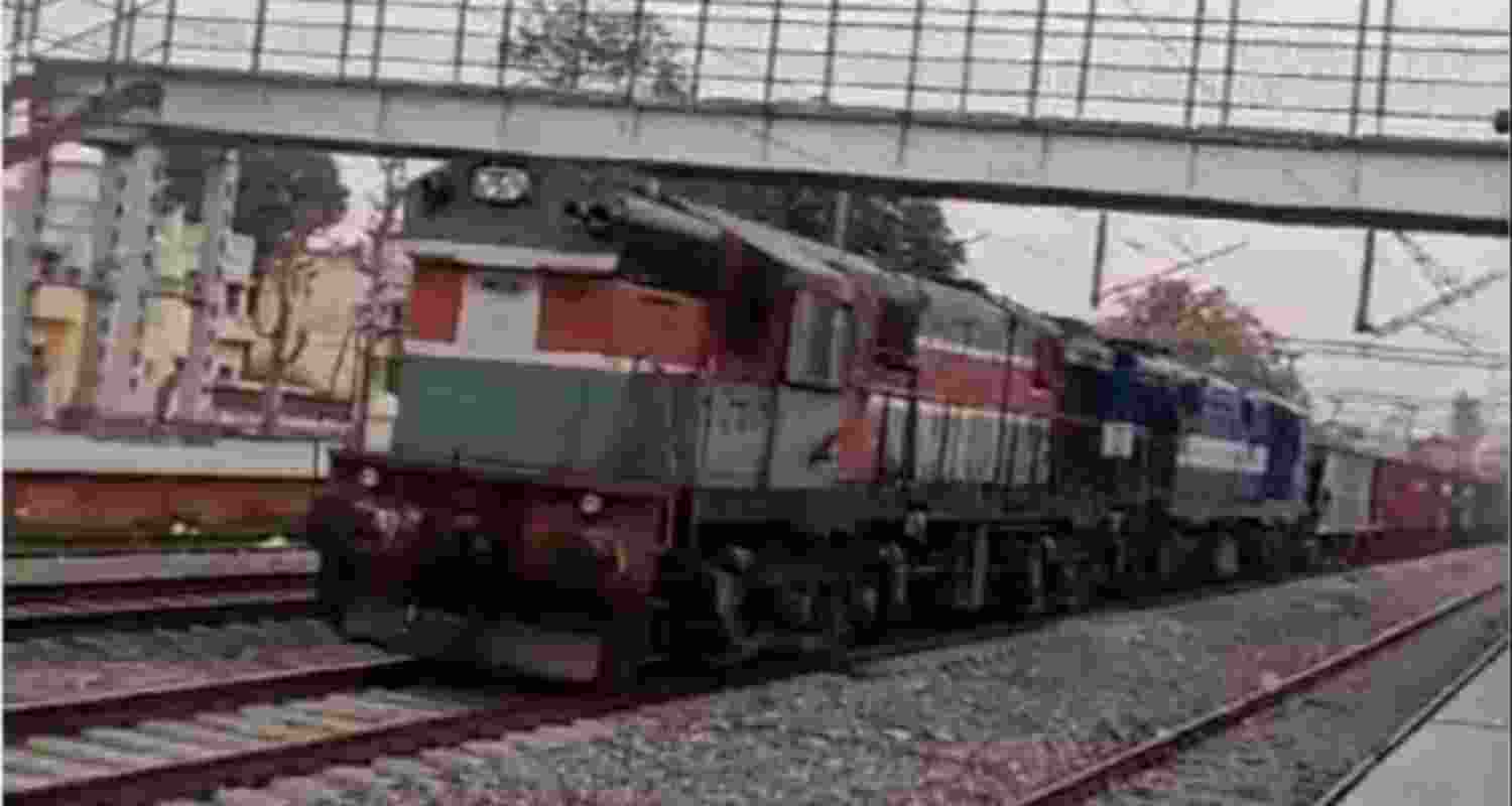 The moving train captured by passengers near Ucchi Bassi in Punjab. The moving train captured by passengers near Ucchi Bassi in Punjab.