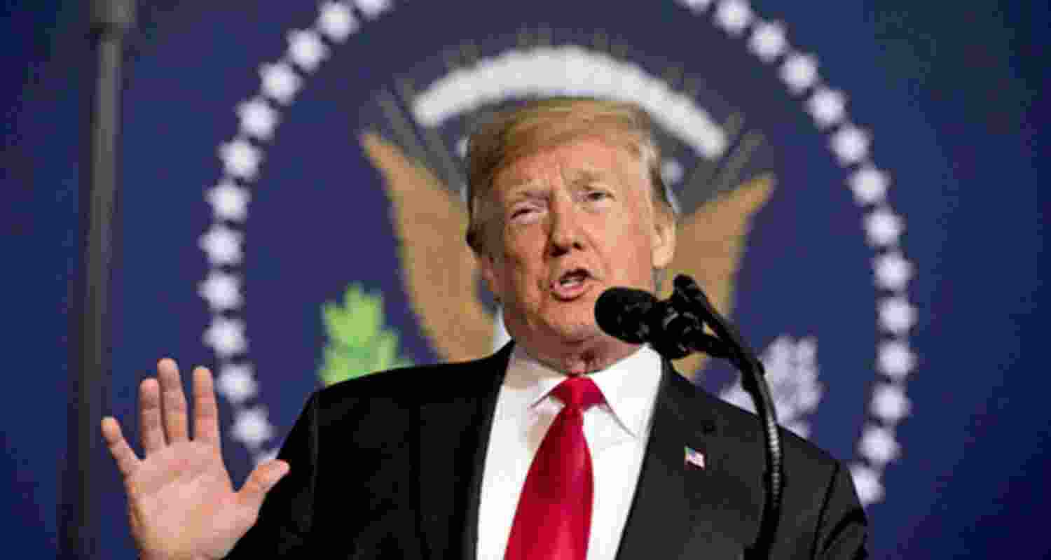 Former US President Donald Trump speaking to reporters Former US President Donald Trump speaking to reporters