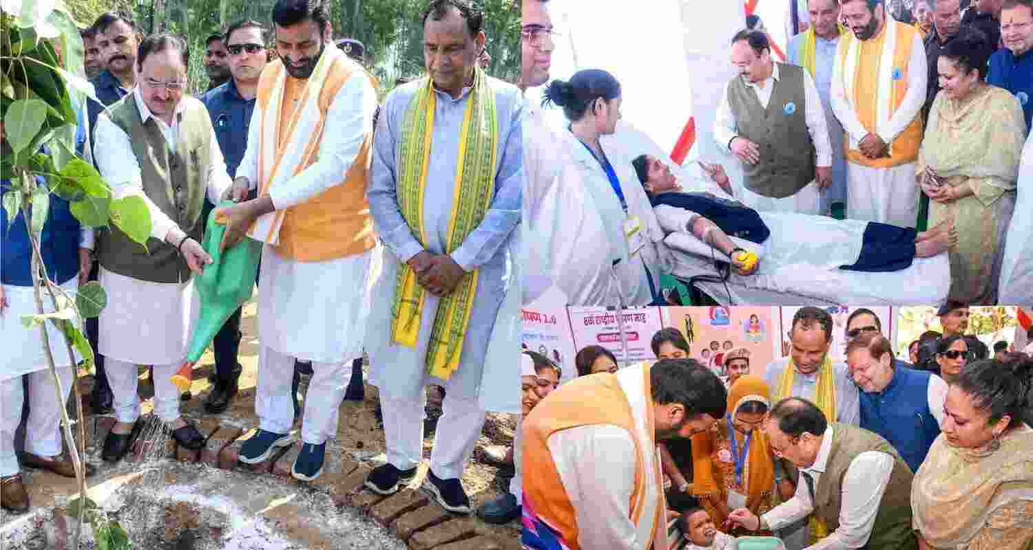 Union Health Minister JP Nadda inaugurates the "Namo Van" in Rohtak city by planting a sapling on the occasion of Prime Minister Narendra Modi’s birthday. Union Health Minister JP Nadda inaugurates the "Namo Van" in Rohtak city by planting a sapling on the occasion of Prime Minister Narendra Modi’s birthday.