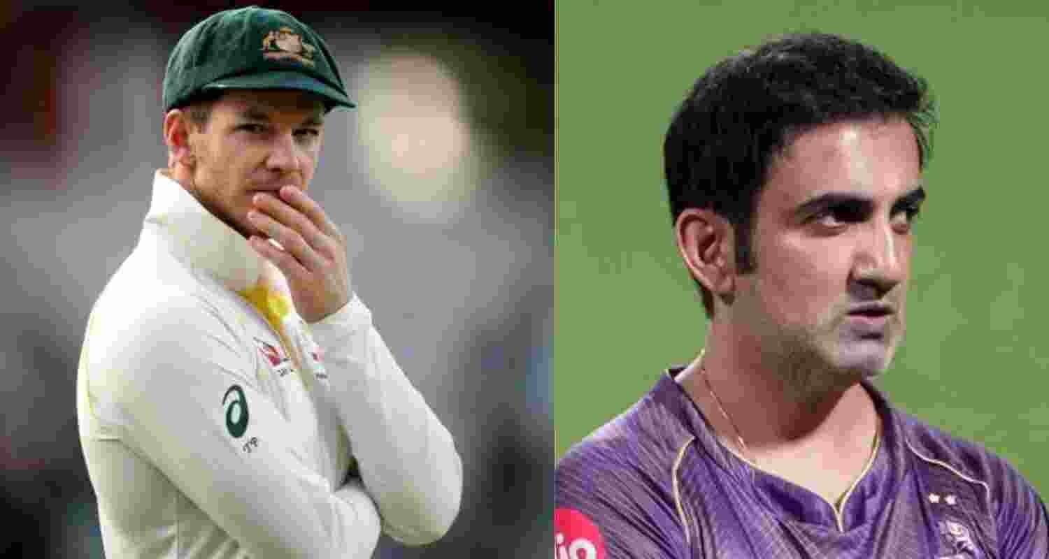 (L-R) Tim Paine and Gautam Gambhir.  (L-R) Tim Paine and Gautam Gambhir.