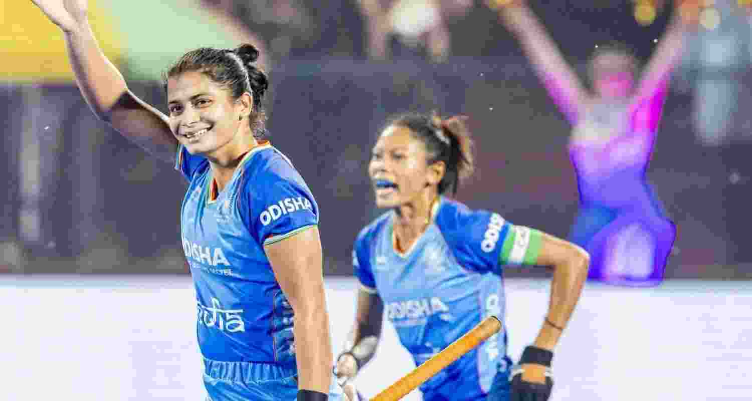 Sangita Kumari and Deepika in match against South Korea. Image: Hockey India. Sangita Kumari and Deepika in match against South Korea. Image: Hockey India.