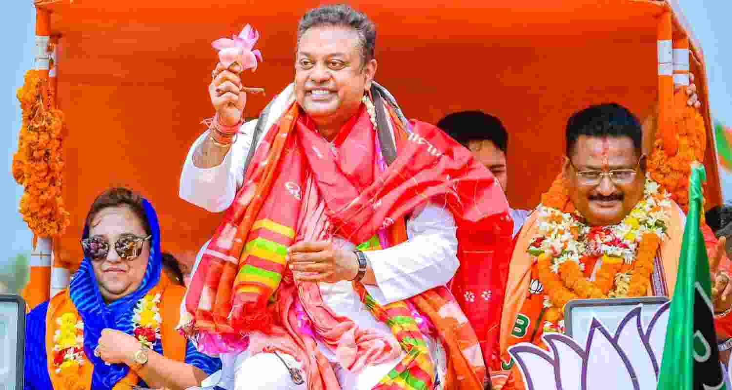 BJP Leader Sambit Patra files Nomination from Puri for LS Polls. Image X. BJP Leader Sambit Patra files Nomination from Puri for LS Polls. Image X.