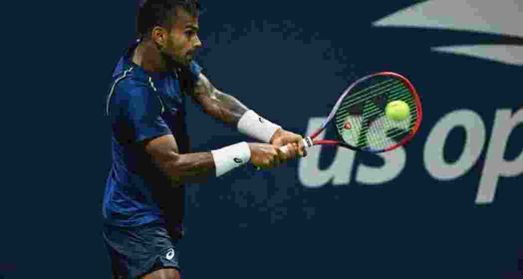 Sumit Nagal in action at the US Open 2024. Image taken from X.  Sumit Nagal in action at the US Open 2024. Image taken from X.