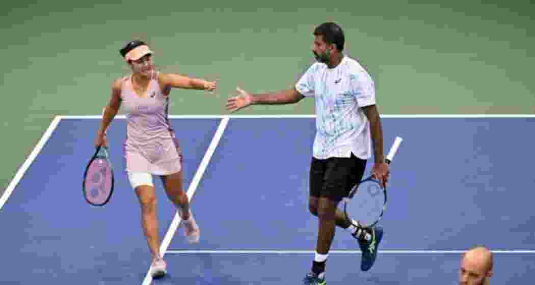 Rohan Bopanna and his Indonesian partner Aldila Sutjiadi in their mixed doubles match against  Matthew Ebden and Barbora Krejcikova. Rohan Bopanna and his Indonesian partner Aldila Sutjiadi in their mixed doubles match against  Matthew Ebden and Barbora Krejcikova.