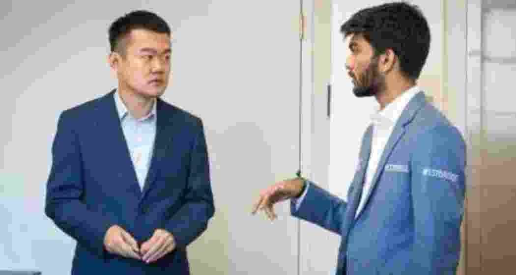 Ding Liren and D Gukesh in the recently ended Sinquefield Cup 2024. Image taken from X.  Ding Liren and D Gukesh in the recently ended Sinquefield Cup 2024. Image taken from X.