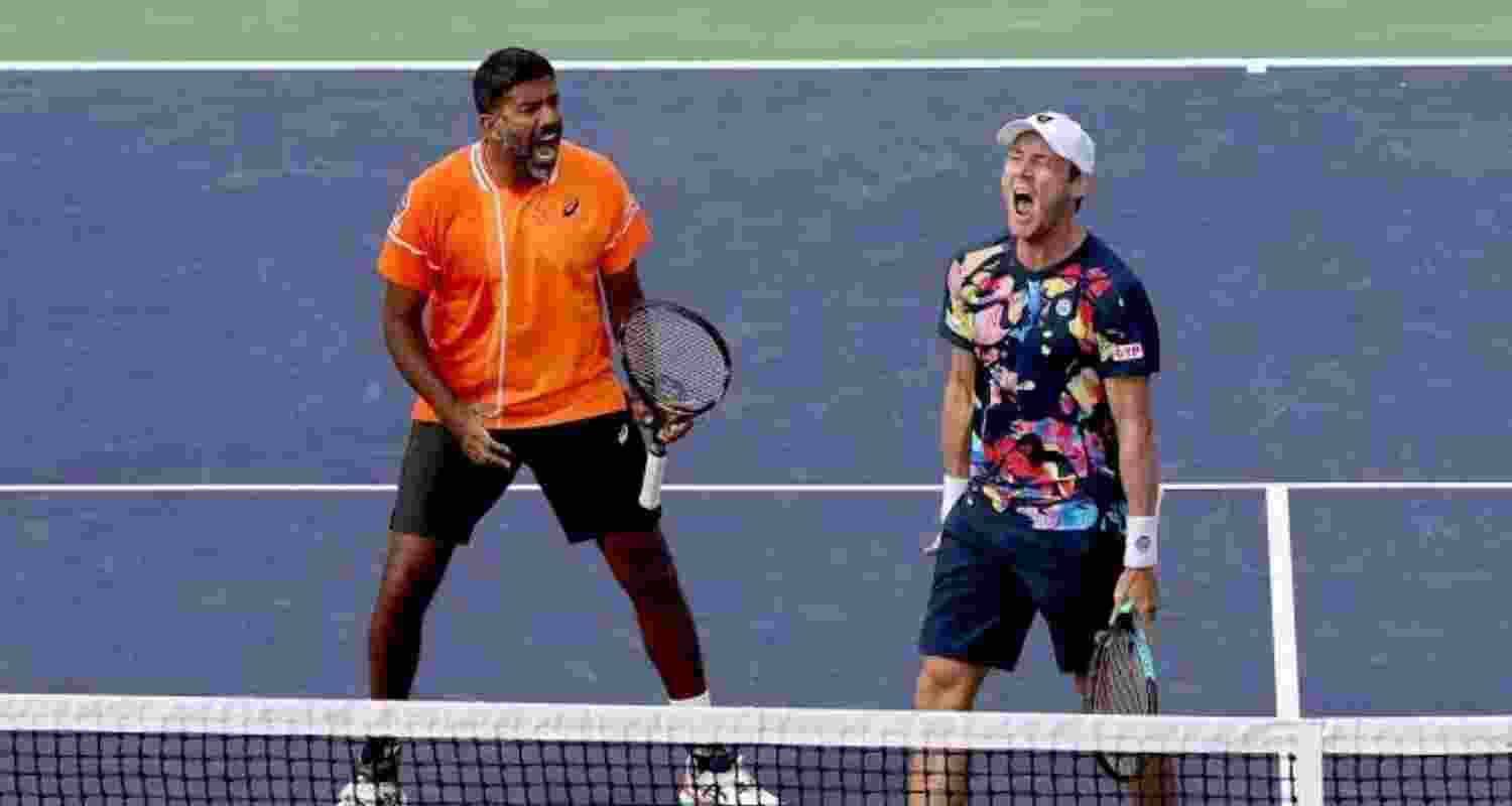Rohan Bopanna and Mathew Ebden in Miami Masters. Image: X.  Rohan Bopanna and Mathew Ebden in Miami Masters. Image: X.