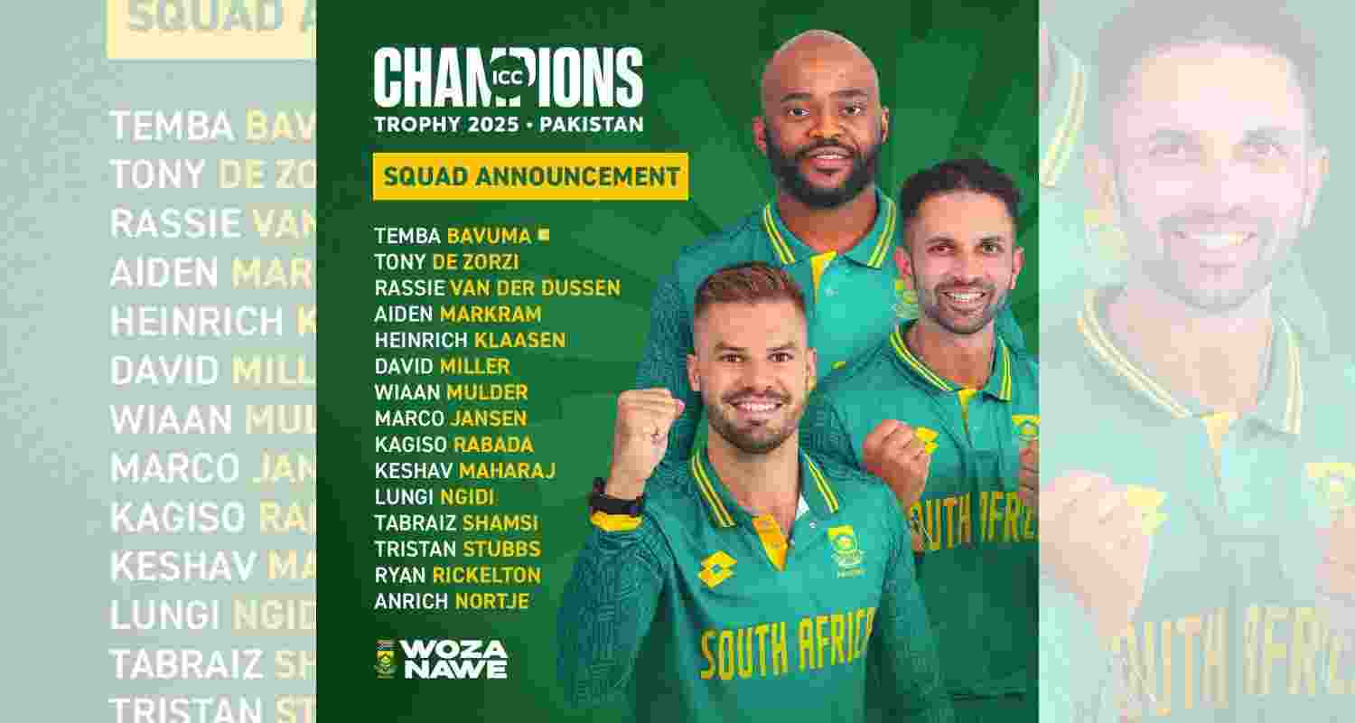 SA announces their squad for CT 2025, Bavuma to Lead. SA announces their squad for CT 2025, Bavuma to Lead.