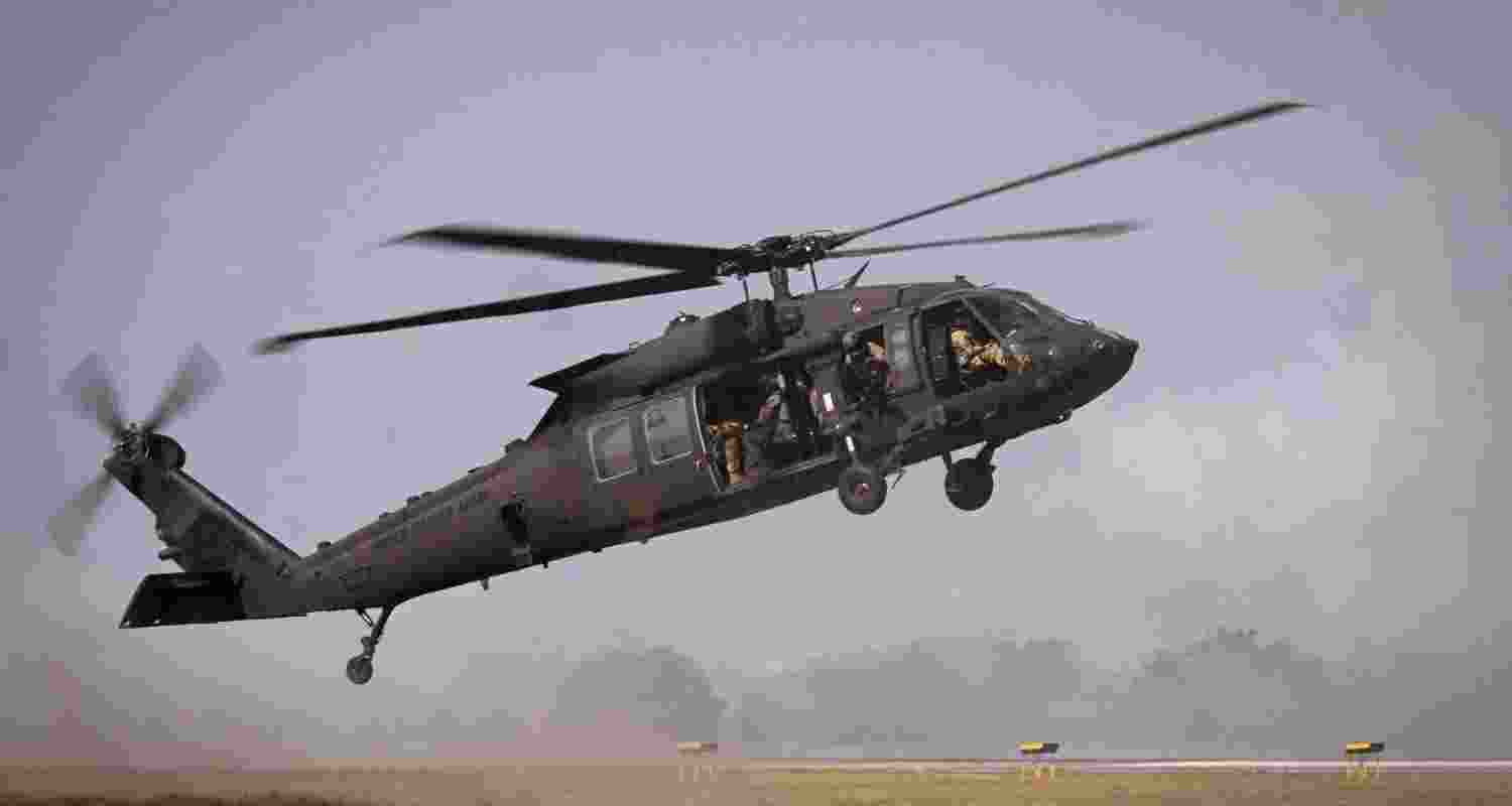 US National Guards Chopper. Image X. US National Guards Chopper. Image X.