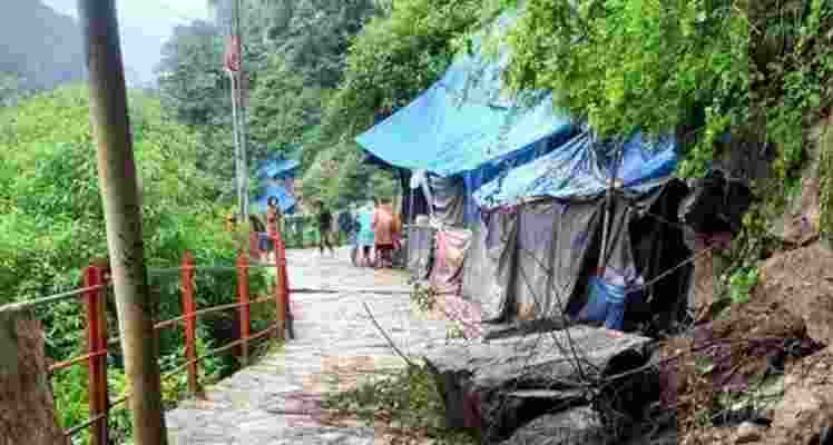 Three devotees lost their lives and eight others were injured in a landslide on the Kedarnath Dham trekking route in Uttarakhand’s Rudraprayag district on Sunday, officials reported. Three devotees lost their lives and eight others were injured in a landslide on the Kedarnath Dham trekking route in Uttarakhand’s Rudraprayag district on Sunday, officials reported.