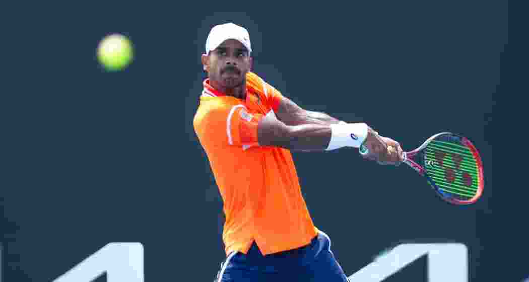 Sumit Nagal in action in US Open. Image taken from X. Sumit Nagal in action in US Open. Image taken from X.