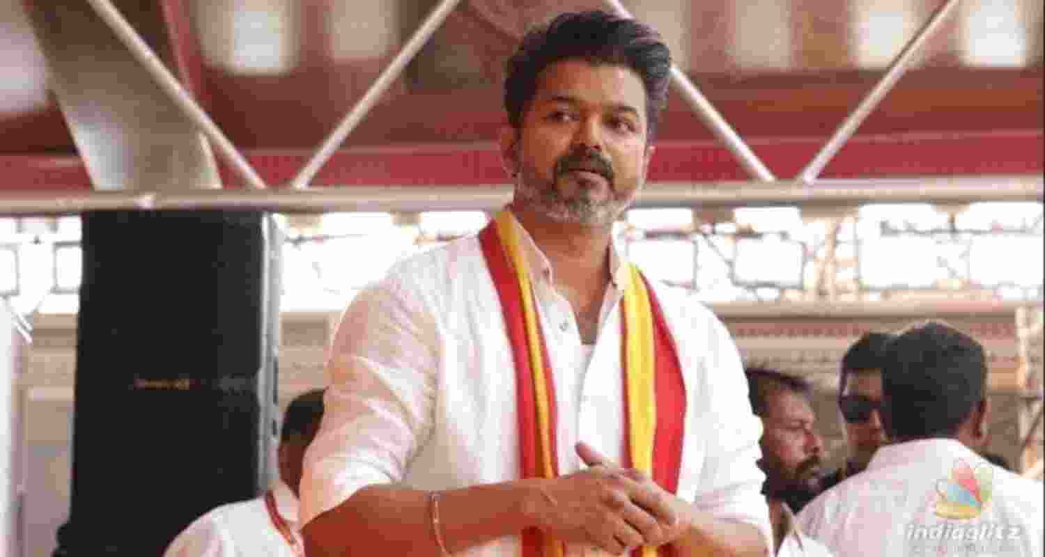 Tamilaga Vettri Kazhagam chief Vijay - file image. Tamilaga Vettri Kazhagam chief Vijay - file image.