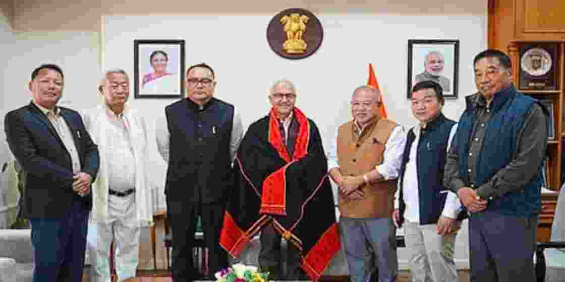 Manipur Governor Ajay Kumar Bhalla holds talks with United Naga Council leaders. Manipur Governor Ajay Kumar Bhalla holds talks with United Naga Council leaders.