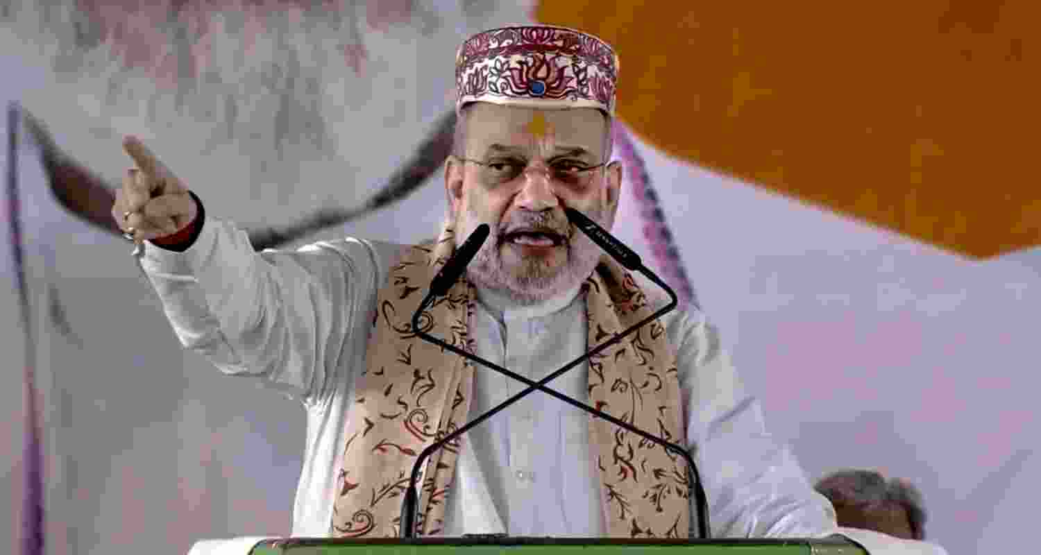 Union Home Minister Amit Shah addresses a gathering ahead of the Bihar Assembly elections, in Darbhanga, Bihar. Union Home Minister Amit Shah addresses a gathering ahead of the Bihar Assembly elections, in Darbhanga, Bihar.