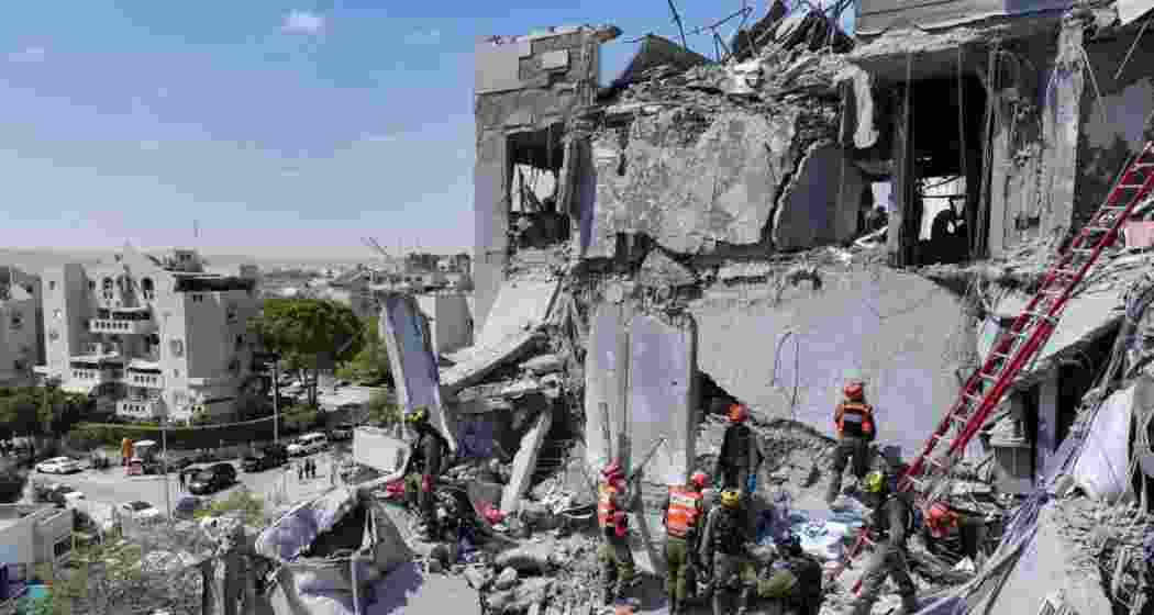 Emergency personnel working at a residential site, following a missile attack from Iran on Israel, in Beersheba, Israel. Emergency personnel working at a residential site, following a missile attack from Iran on Israel, in Beersheba, Israel.