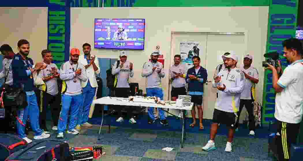 BCCI shares a photo of Team India's post-match celebration in thedressing room in Dubai after their triumphant ICC Champions Trophy 2025 victory, marking an unbeaten campaign in the tournament. BCCI shares a photo of Team India's post-match celebration in thedressing room in Dubai after their triumphant ICC Champions Trophy 2025 victory, marking an unbeaten campaign in the tournament.
