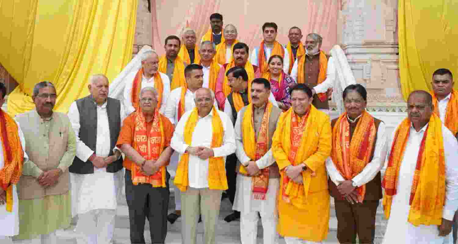 Gujarat Chief Minister Bhupendra Patel and others at Ram Temple in Ayodhya Gujarat Chief Minister Bhupendra Patel and others at Ram Temple in Ayodhya