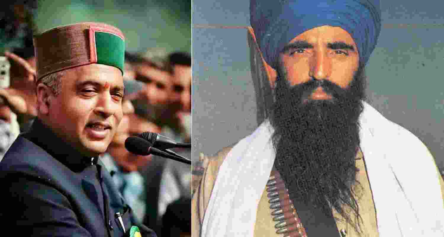 Dal Khalsa pastes Bhindranwale photos on HP vehicles Dal Khalsa pastes Bhindranwale photos on HP vehicles