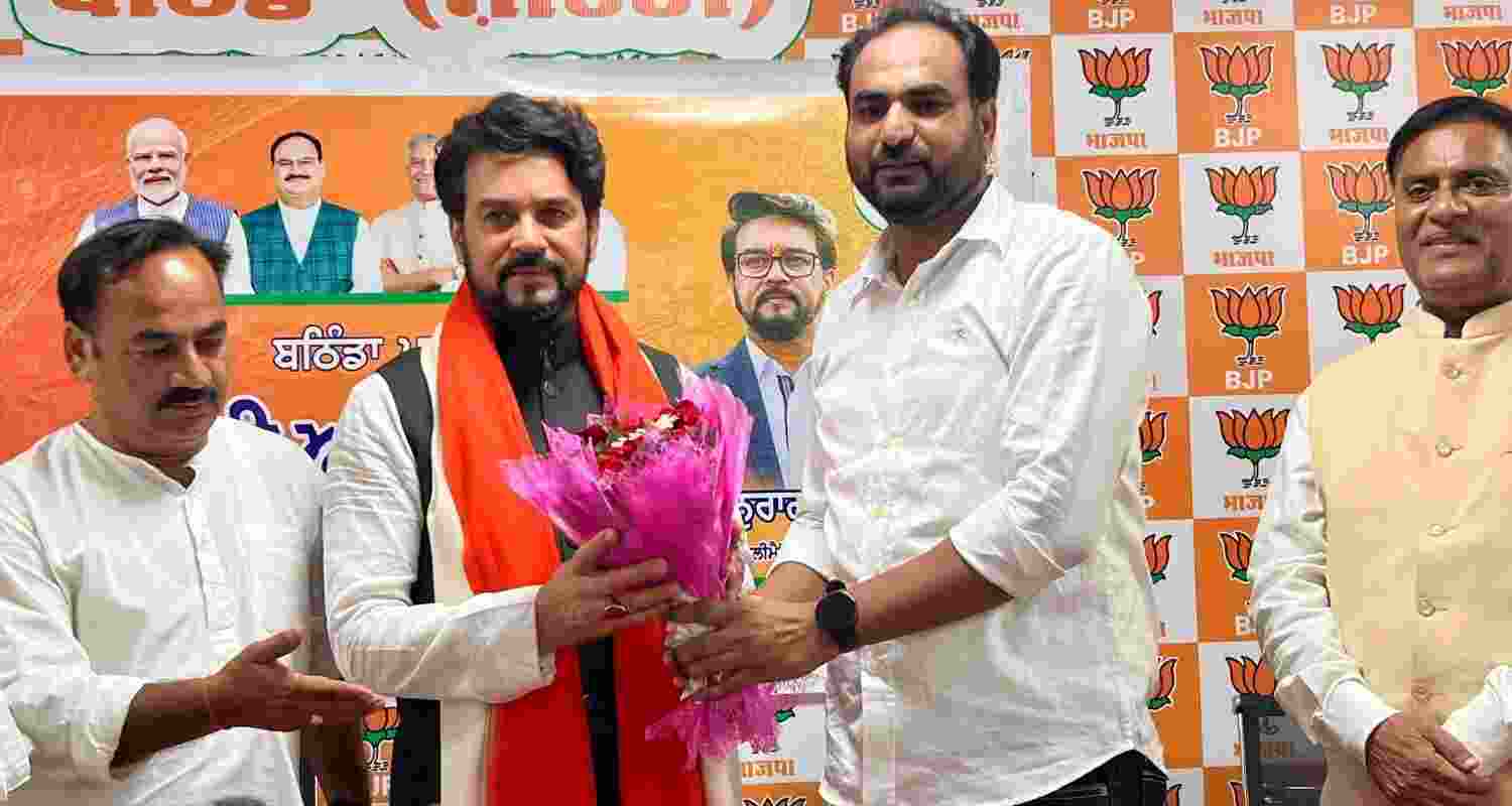 BJP MP Anurag Thakur during his visit to Bathinda in Punjab. BJP MP Anurag Thakur during his visit to Bathinda in Punjab.