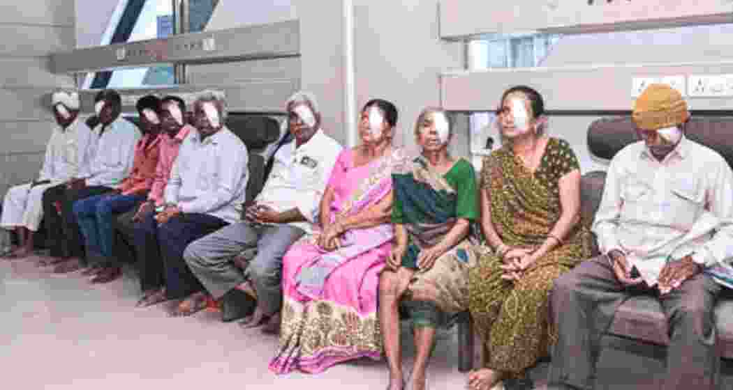 Patients in Raipur hospital receiving treatment after eye infections contracted following cataract surgeries in Dantewada, as health officials launch a probe. Patients in Raipur hospital receiving treatment after eye infections contracted following cataract surgeries in Dantewada, as health officials launch a probe.