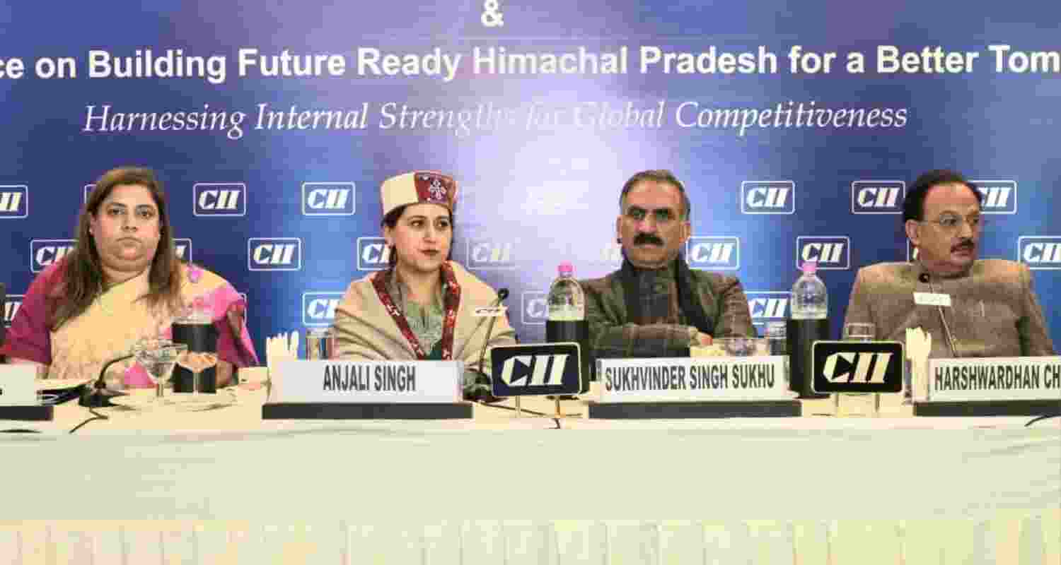 Chief Minister Sukhvinder Singh Sukhu during the Confederation of Indian Industries (CII) Himachal Pradesh Annual Conference in Shimla. Chief Minister Sukhvinder Singh Sukhu during the Confederation of Indian Industries (CII) Himachal Pradesh Annual Conference in Shimla.