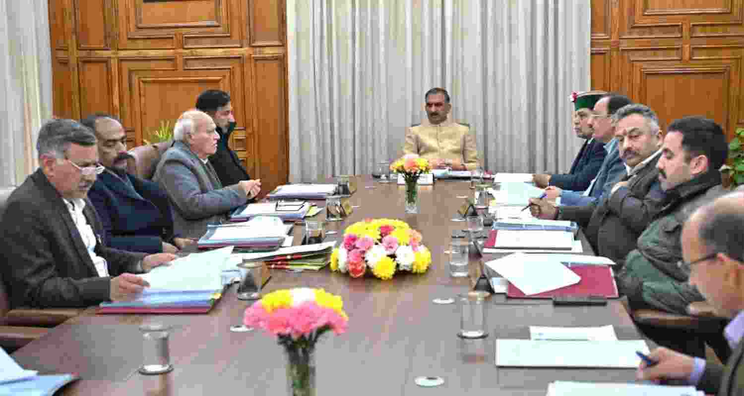 Chief Minister Thakur Sukhvinder Singh Sukhu during the cabinet meeting. Chief Minister Thakur Sukhvinder Singh Sukhu during the cabinet meeting.