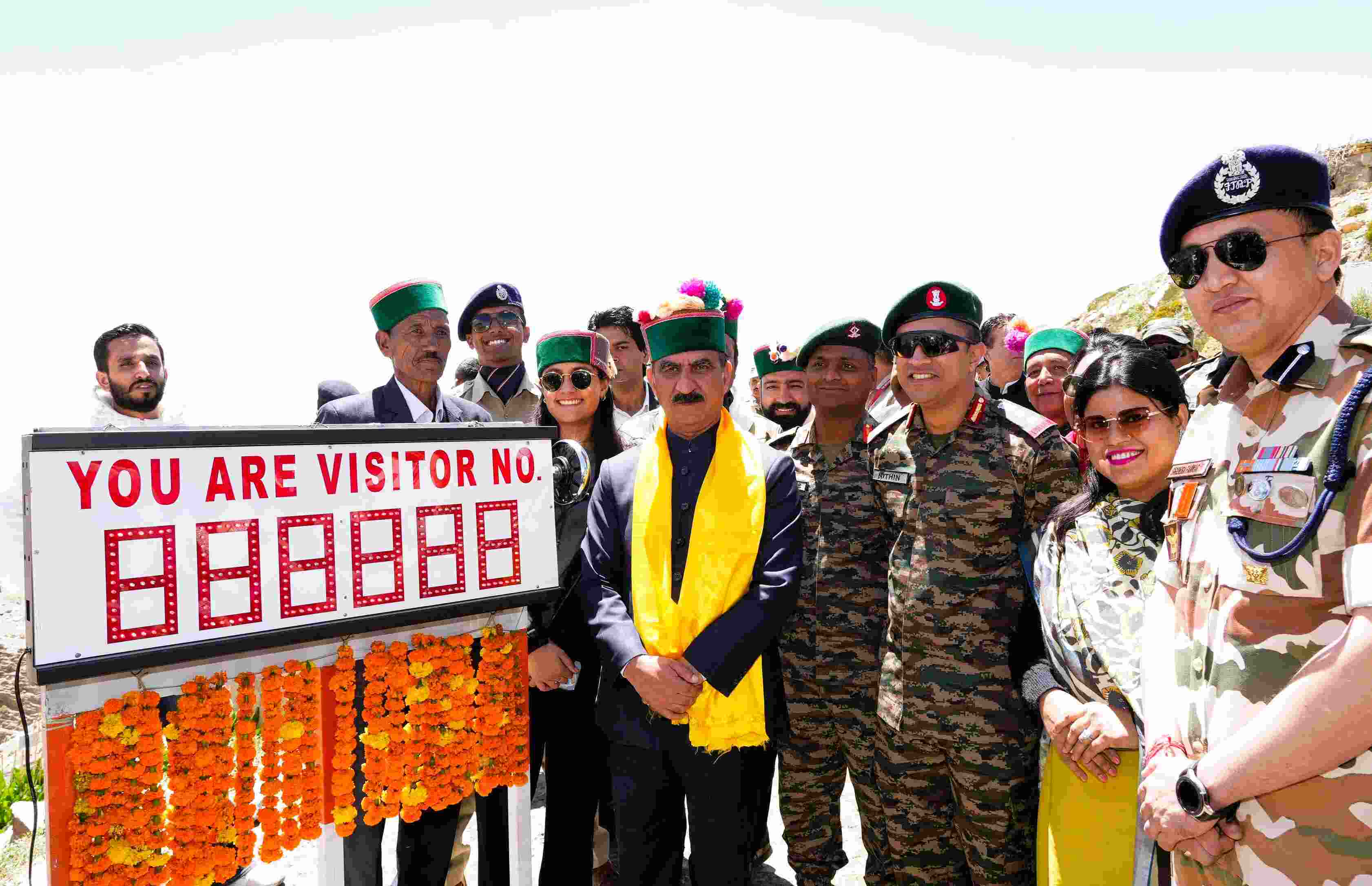 Himachal Pradesh CM Sukhvinder Singh Sukhu at the Shipki La pass on Monday Himachal Pradesh CM Sukhvinder Singh Sukhu at the Shipki La pass on Monday