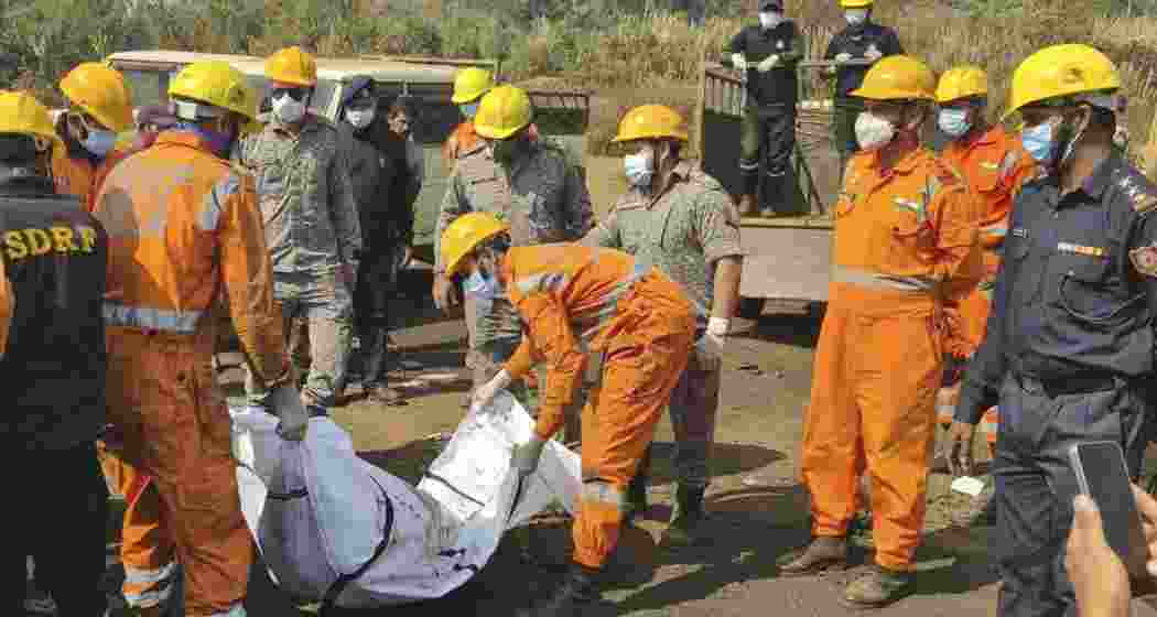 Search and rescue operations continue at the coal mine site where 25 people were allegedly killed on Thursday, in East Jaintia Hills, Meghalaya on Saturday. Search and rescue operations continue at the coal mine site where 25 people were allegedly killed on Thursday, in East Jaintia Hills, Meghalaya on Saturday.